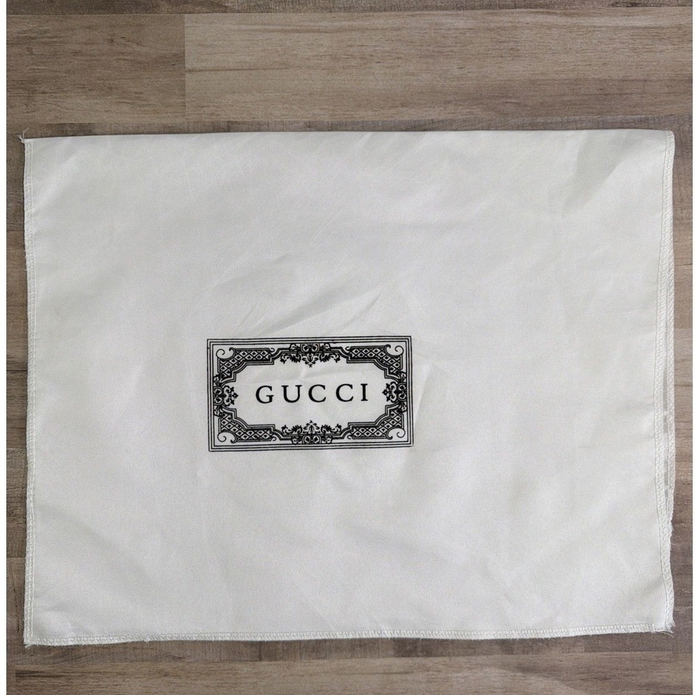 GUCCI Dust Bag Envelope Style Flap 14.5"x 11.5" White Cotton Satin Storage